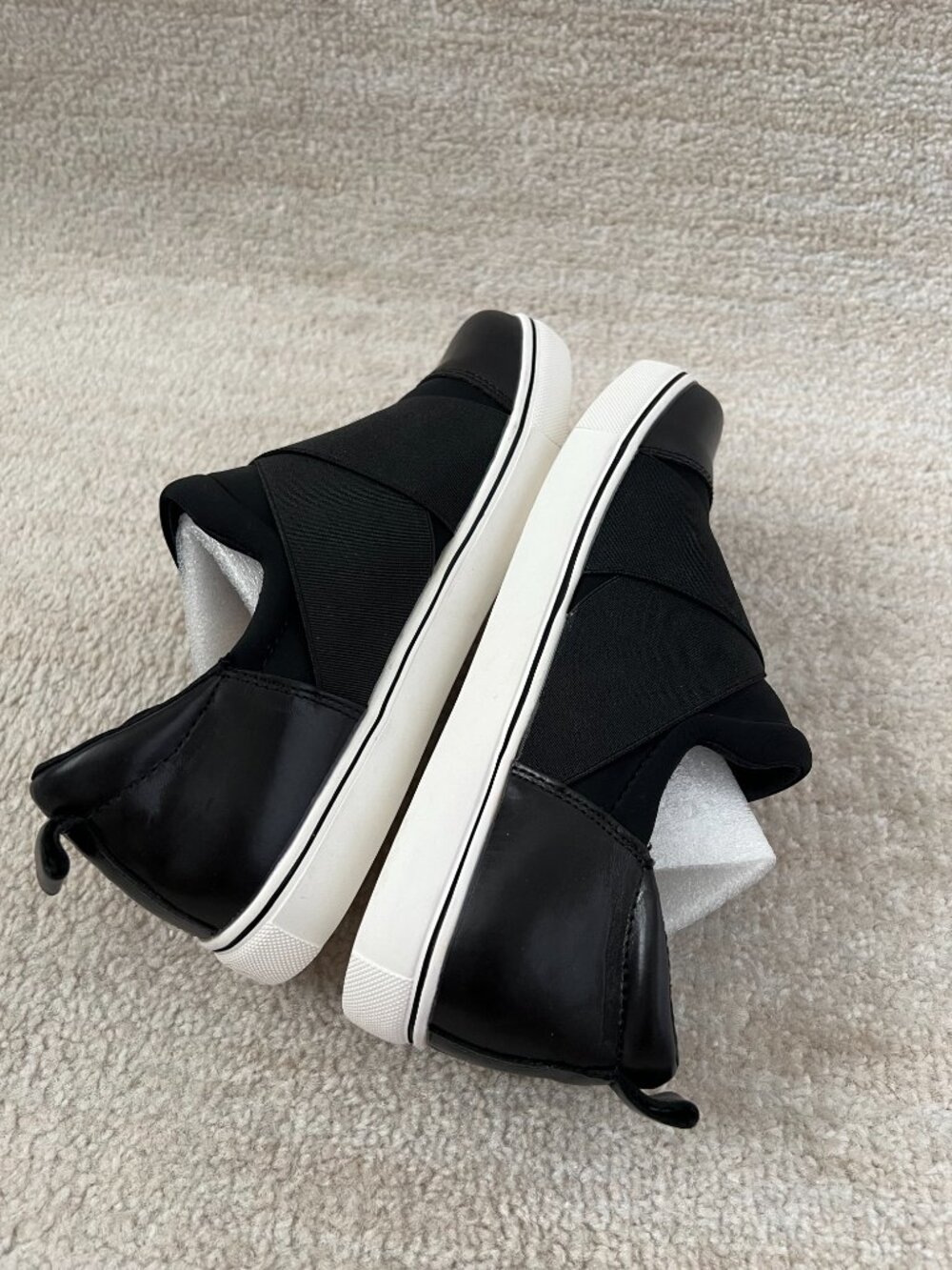 Bernie Mev Elmwood Black Leather Slip On Low Top Sneakers Flats Shoes 39 - Picture 7 of 11